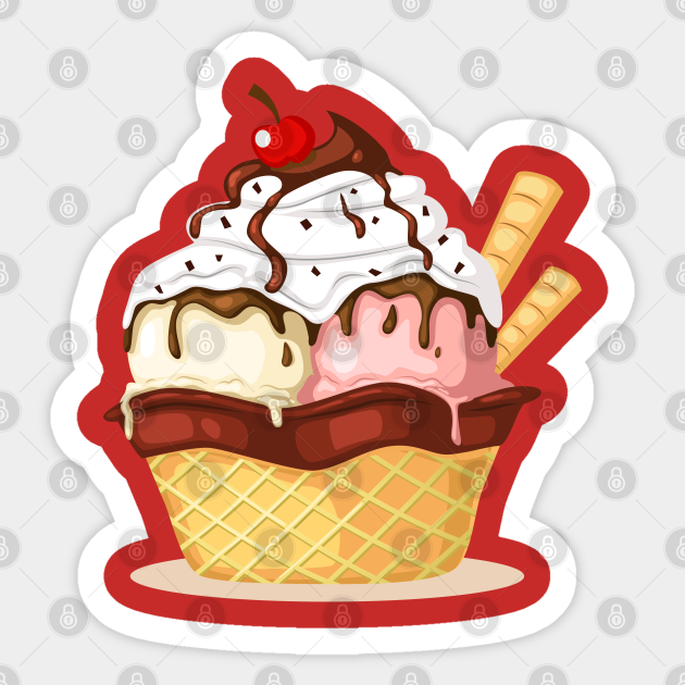 Ice Cream Cone Ice Cream Cone Sticker Teepublic 8332